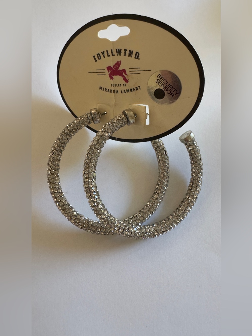 2.6” Idyllwind Silver Crystal Pavé Hoop Earrings - Sparkling Hoop Statement